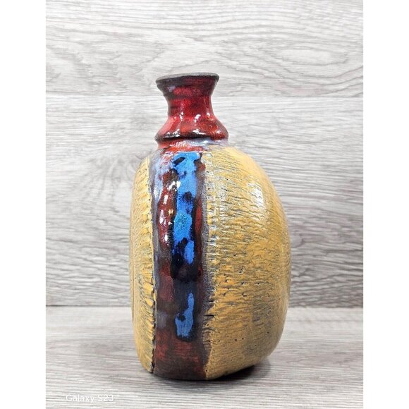 Vintage Pottery Vase Ceramic Abstarct Art Handmade Pot 6" Home Room Decor Gift - Picture 8 of 16